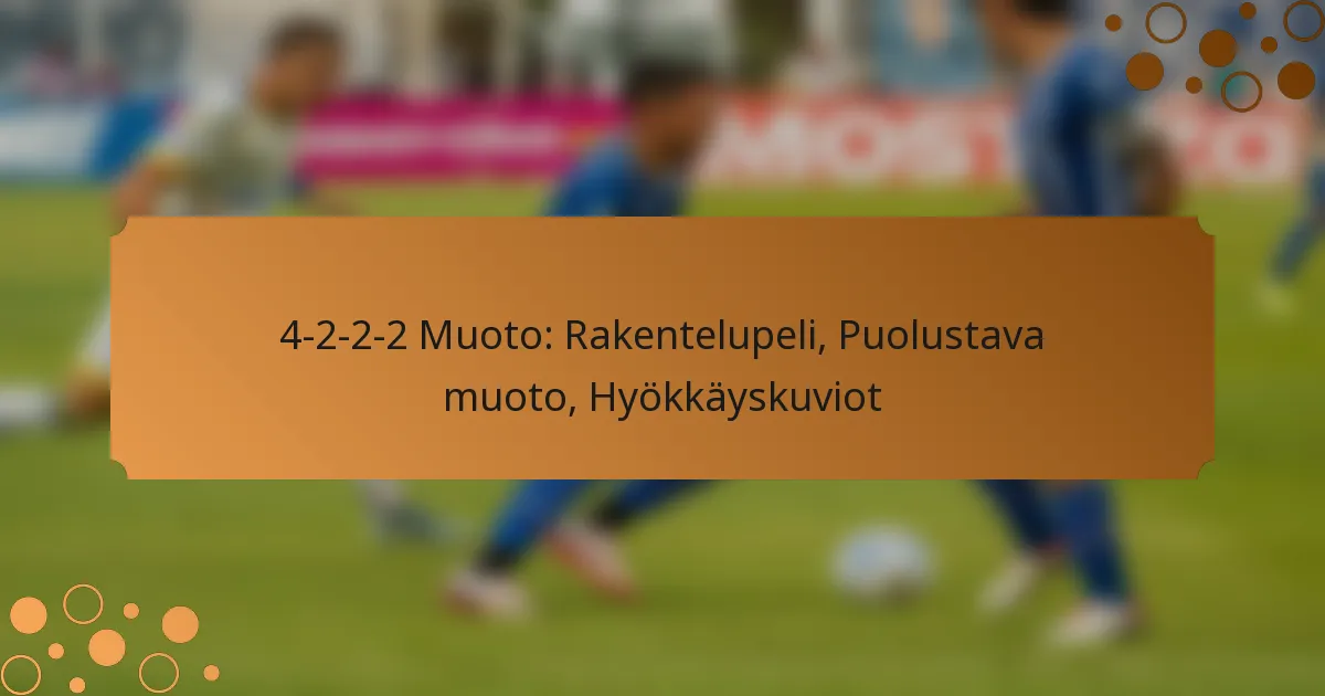 4-2-2-2 Muoto: Rakentelupeli, Puolustava muoto, Hyökkäyskuviot
