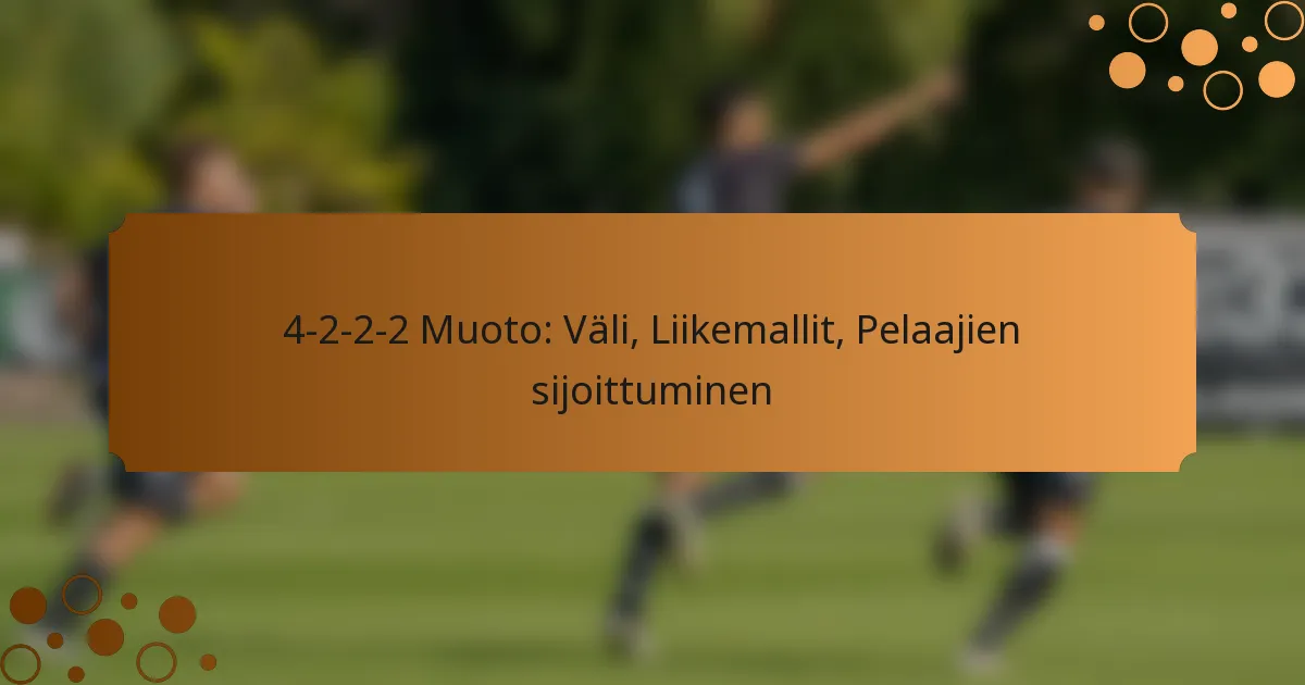 4-2-2-2 Muoto: Väli, Liikemallit, Pelaajien sijoittuminen