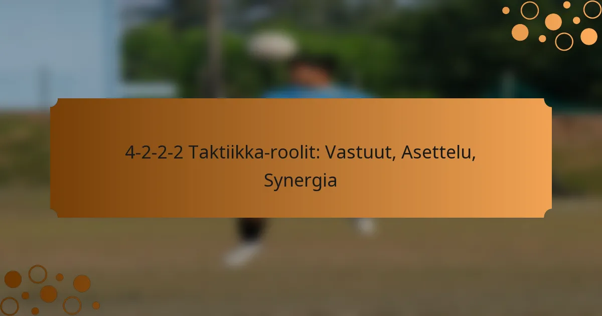 4-2-2-2 Taktiikka-roolit: Vastuut, Asettelu, Synergia