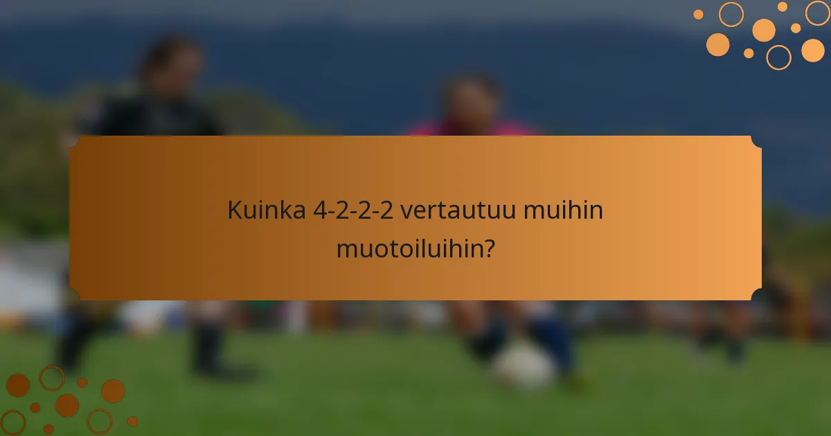 Kuinka 4-2-2-2 vertautuu muihin muotoiluihin?