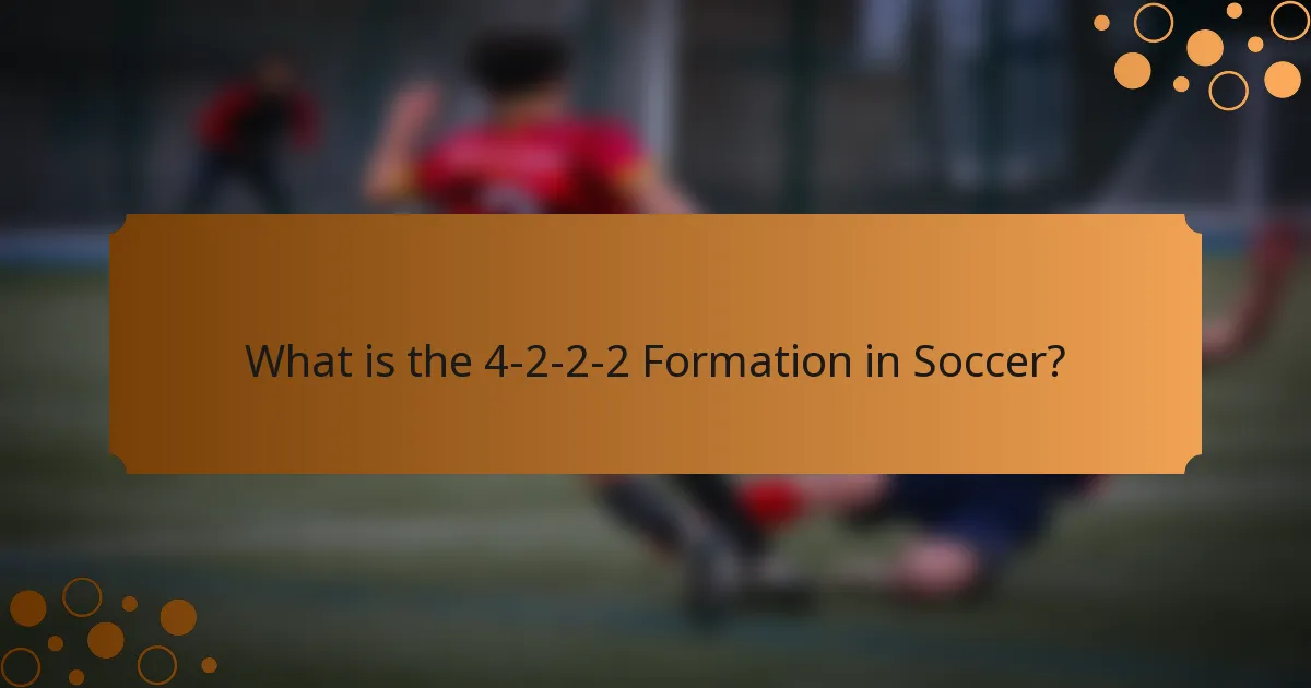 What is the 4-2-2-2 Formation in Soccer?